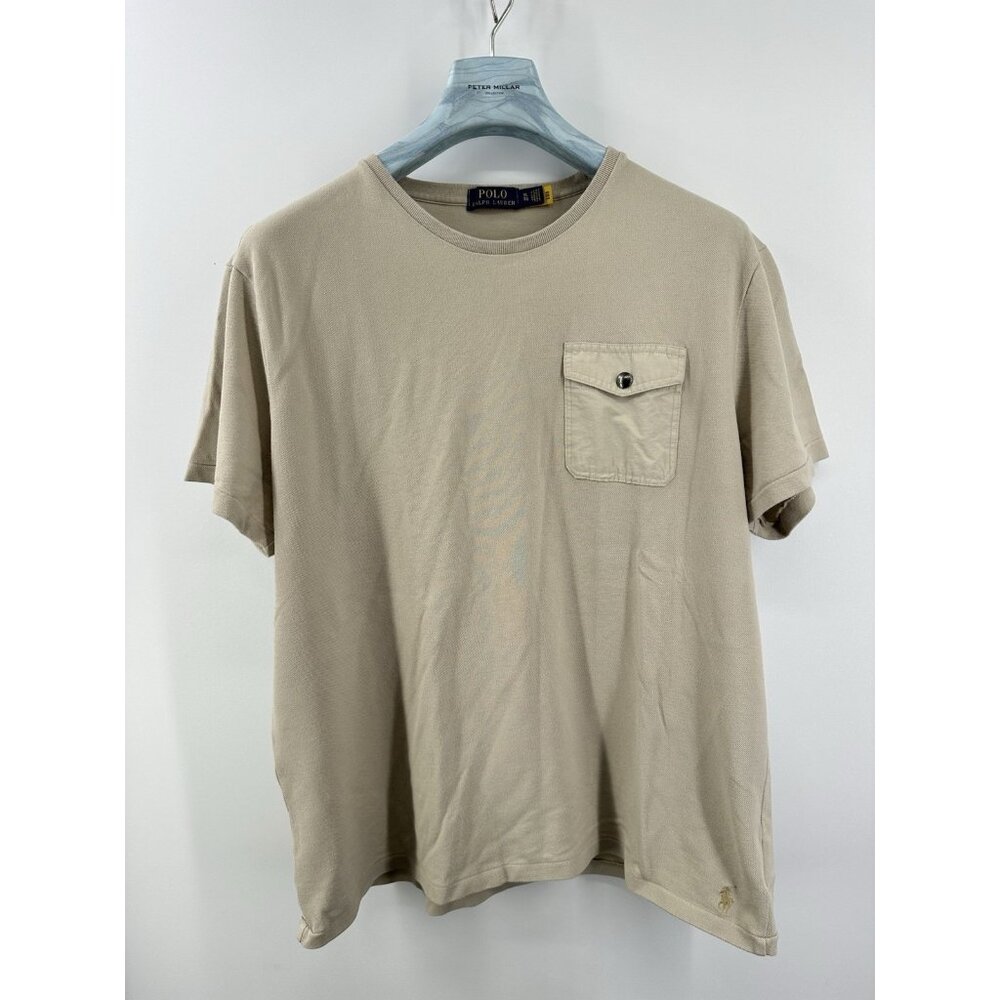 Polo Ralph Lauren Beige Pique Nylon Pocket T-shirt XL (X7)